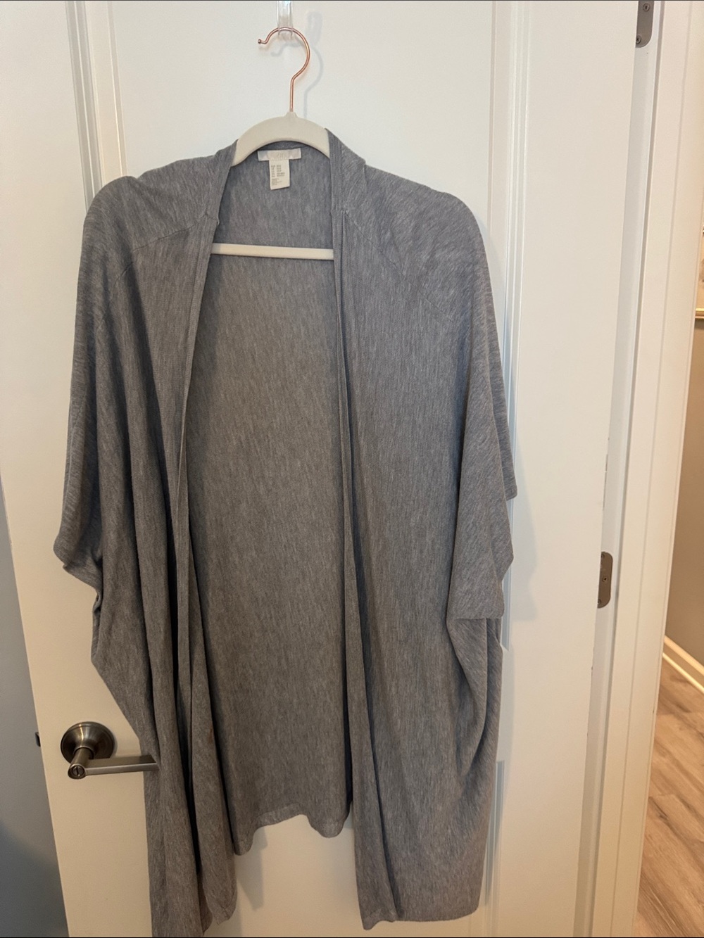 H&M Open Front Gray Draped Cardigan